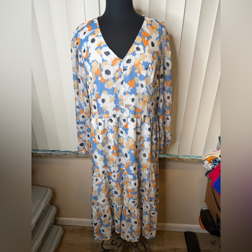Joie Limited Edition Ladies Printed Floral Fields Maxi Farmhouse Dress SZ Large